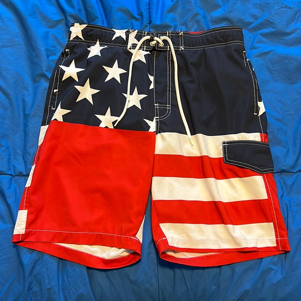 American Flag Swim Trunks